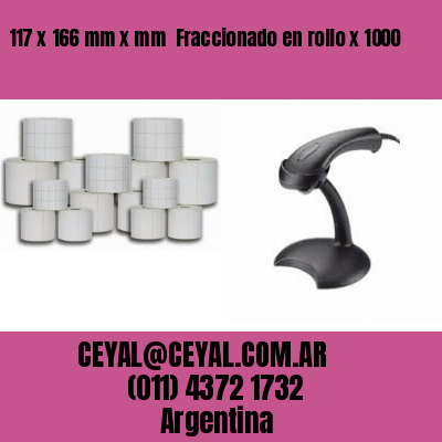 117 x 166 mm x mm  Fraccionado en rollo x 1000