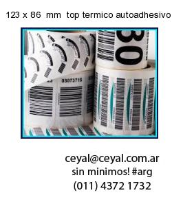 123 x 86  mm  top termico autoadhesivo
