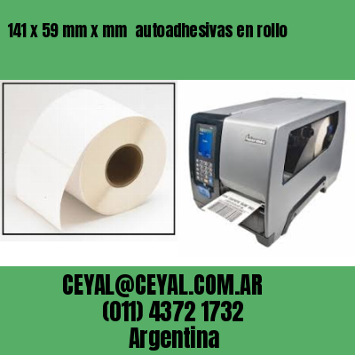 141 x 59 mm x mm  autoadhesivas en rollo