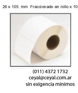 26 x 105  mm  Fraccionado en rollo x 1000