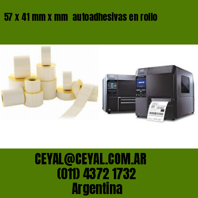 57 x 41 mm x mm  autoadhesivas en rollo