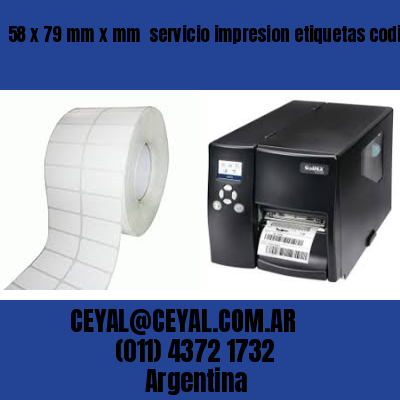 58 x 79 mm x mm  servicio impresion etiquetas codigos