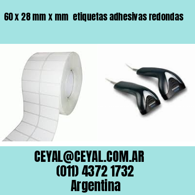 60 x 28 mm x mm  etiquetas adhesivas redondas