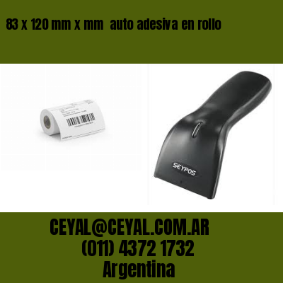 83 x 120 mm x mm  auto adesiva en rollo