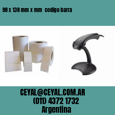 98 x 138 mm x mm  codigo barra