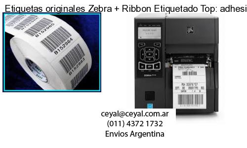 Etiquetas originales Zebra   Ribbon Etiquetado Top: adhesivo   ribbo