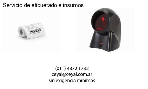 Servicio de etiquetado e insumos