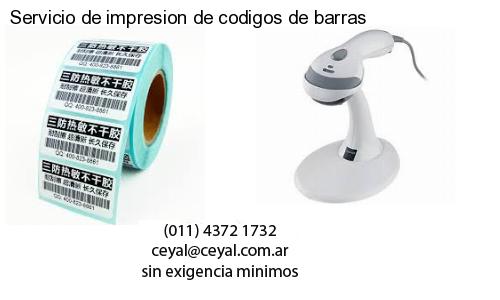 Servicio de impresion de codigos de barras