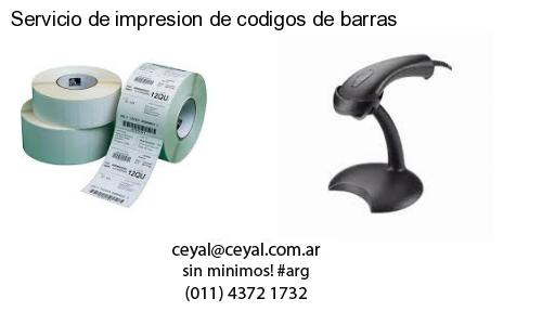 Servicio de impresion de codigos de barras