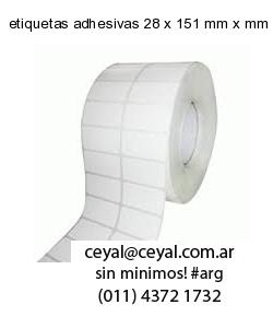 etiquetas adhesivas 28 x 151 mm x mm