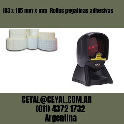 103 x 185 mm x mm  Rollos pegatinas adhesivas