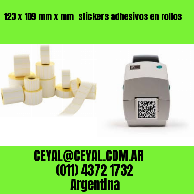 123 x 109 mm x mm  stickers adhesivos en rollos