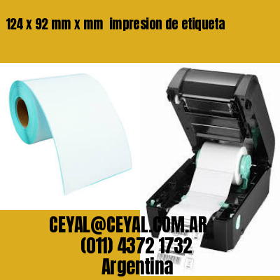 124 x 92 mm x mm  impresion de etiqueta