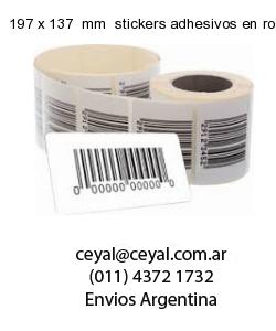 197 x 137  mm  stickers adhesivos en rollos