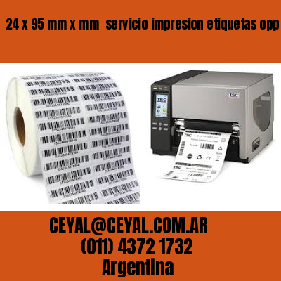 24 x 95 mm x mm  servicio impresion etiquetas opp