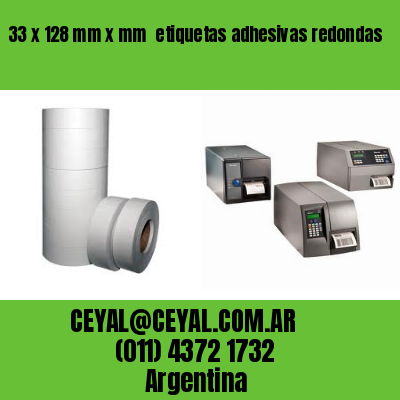 33 x 128 mm x mm  etiquetas adhesivas redondas