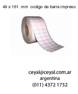 49 x 161  mm  codigo de barra impreso