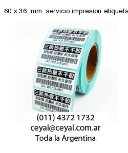 60 x 36  mm  servicio impresion etiquetas