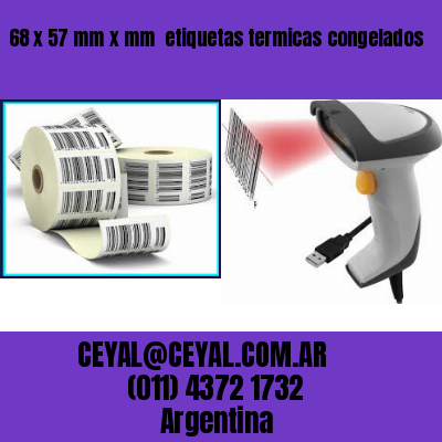 68 x 57 mm x mm  etiquetas termicas congelados