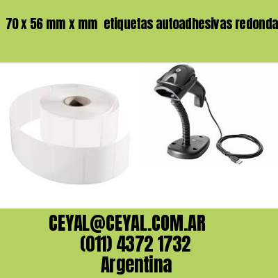 70 x 56 mm x mm  etiquetas autoadhesivas redondas