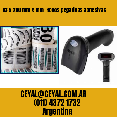 83 x 200 mm x mm  Rollos pegatinas adhesivas