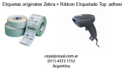 Etiquetas originales Zebra   Ribbon Etiquetado Top: adhesivo   ribbo