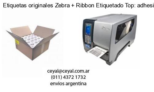 Etiquetas originales Zebra   Ribbon Etiquetado Top: adhesivo   ribbo