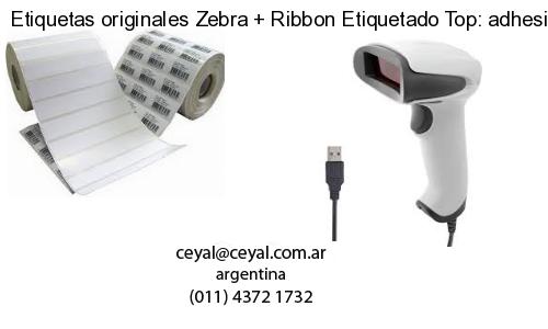 Etiquetas originales Zebra   Ribbon Etiquetado Top: adhesivo   ribbo