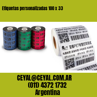 Etiquetas personalizadas 100 x 33