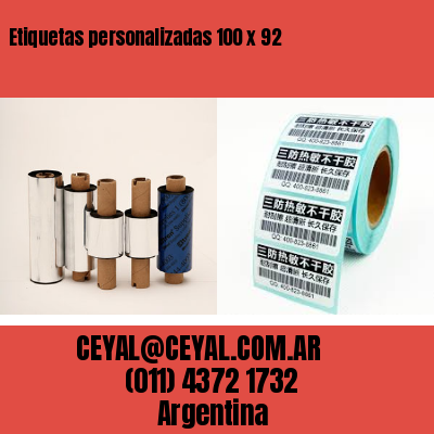 Etiquetas personalizadas 100 x 92