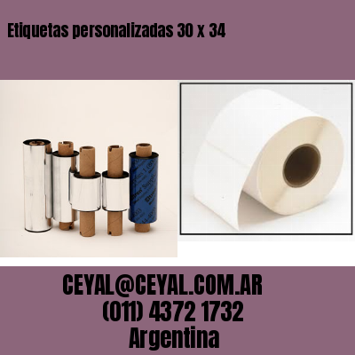 Etiquetas personalizadas 30 x 34