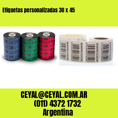 Etiquetas personalizadas 30 x 45