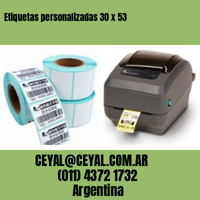 Etiquetas personalizadas 30 x 53