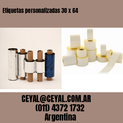 Etiquetas personalizadas 30 x 64