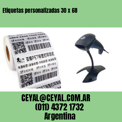 Etiquetas personalizadas 30 x 68