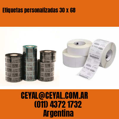 Etiquetas personalizadas 30 x 68