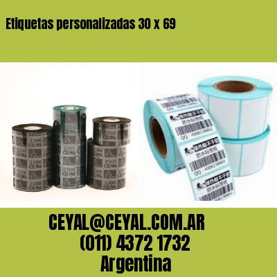 Etiquetas personalizadas 30 x 69