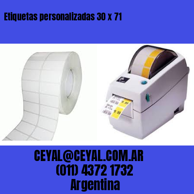 Etiquetas personalizadas 30 x 71