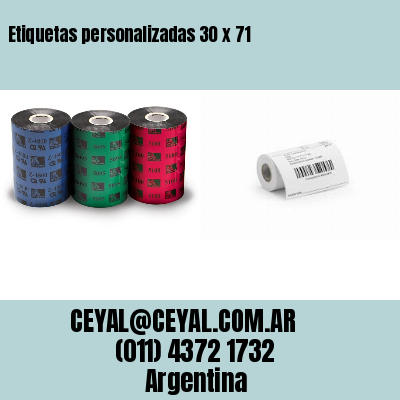 Etiquetas personalizadas 30 x 71