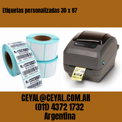 Etiquetas personalizadas 30 x 87