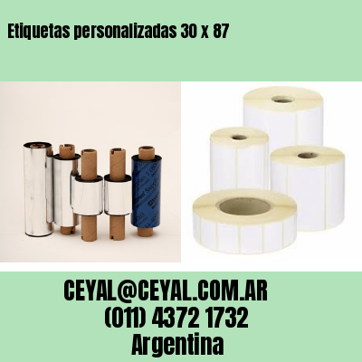 Etiquetas personalizadas 30 x 87