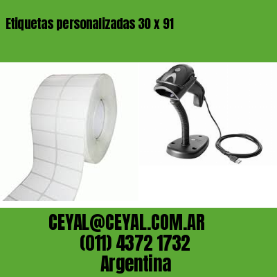 Etiquetas personalizadas 30 x 91