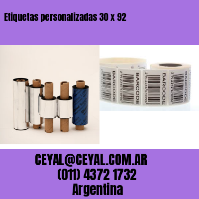 Etiquetas personalizadas 30 x 92