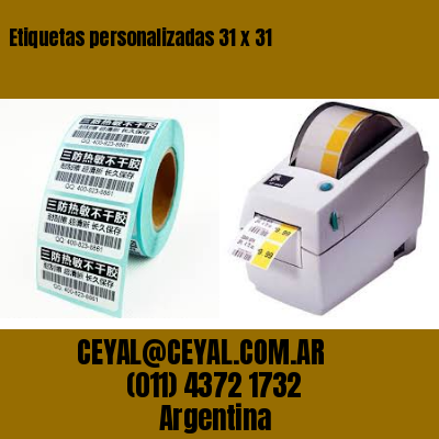 Etiquetas personalizadas 31 x 31