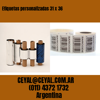 Etiquetas personalizadas 31 x 36