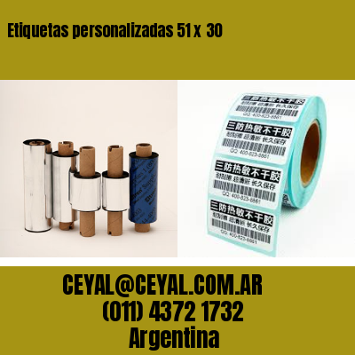 Etiquetas personalizadas 51 x 30