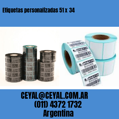 Etiquetas personalizadas 51 x 34