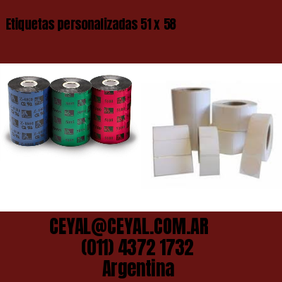 Etiquetas personalizadas 51 x 58