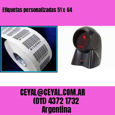 Etiquetas personalizadas 51 x 64