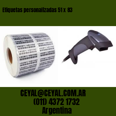 Etiquetas personalizadas 51 x 83